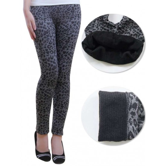 Winter warm deer snowflakers leggings