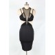 Style Stalker Mesh Crossroads Cutout Black Dress