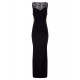 Plus Size Ruffled Sequin Lace Trim Black Maxi Dress