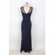 Plus Size Elegant Purplish Blue Side Lace Detail Maxi Dress