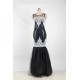 Sequins Appliqués Evening Dress with Mermaid Hem