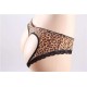 Leopard Print Lace Trimmed Open Back Panty