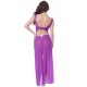 Open Long Purple Lace Dress Sleepwear Gown