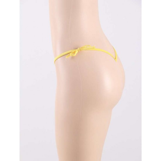 Yellow Sexy Crochless G-String