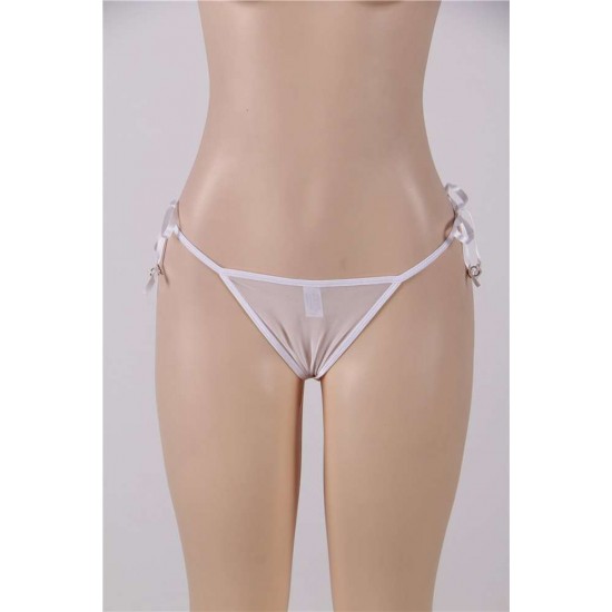 Beaded Embroidered & White Lady Plus Size Panty