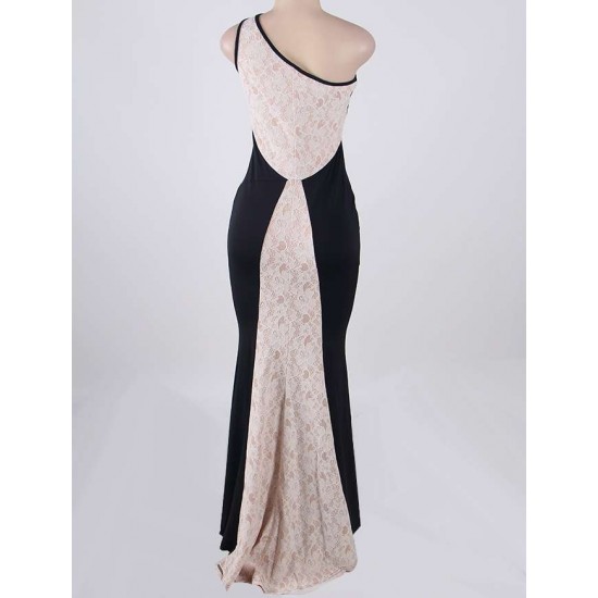 Plus Size One-shoulder Floor-length Prom Dress