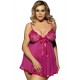 Floral Bra Open Back Plus Size Babydoll