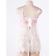 Pink Plus Size Bustier Top Babydoll With Sheer Bodice