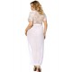 White Sheer Lace Kaftan Robe With Thong