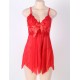 Red Sexy Draping Mesh and Lace Babydoll Set