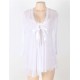 White Mesh Bell Sleeve Robe And Babydoll Set