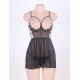 Elegant Halter Black Open Back Babydoll