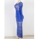 Blue Exquisite Lace Sheer Maxiskit