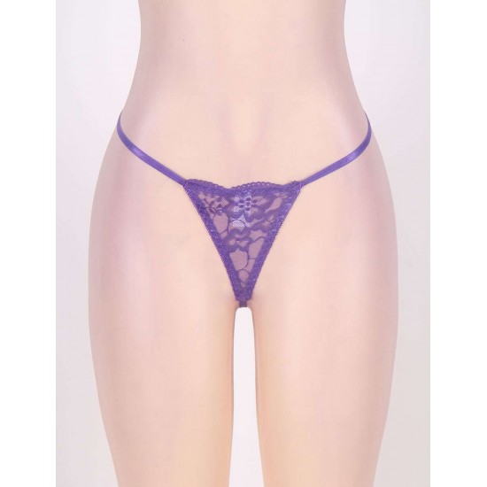 Plus Size Purple Low Rise Panty