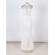 White Transparent Mesh  Applique Maxi