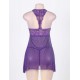 Plus Size Purple Springtime Babydoll Set