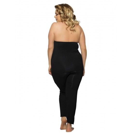 Black Plus Size Lingerie With Halter Top & Pants