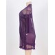 Purple Plus Size 3pc Transparent Lace Robe Lingerie