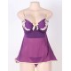 Purple Stylish Plus Size Floral Cup Babydoll Dress