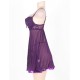 Purple Transparent Lace Top Plus Size Babydoll