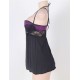 Plus Size Purple Lace Stitching Halter Babydoll