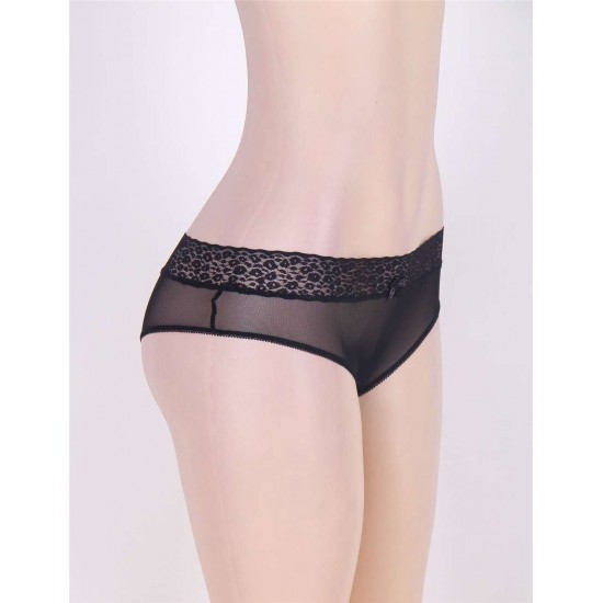 Sexy Holiday Peek A Boo Back Mesh Crotchless Valentines Panty