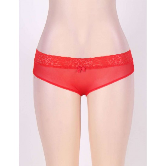 Sexy Holiday Peek A Boo Back Mesh Crotchless Valentines Panty