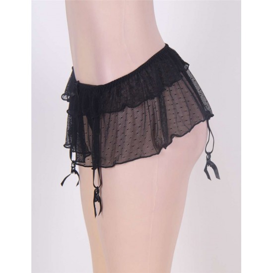 Mini Skirt With Garter Belt