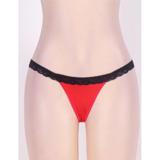 Red Heartbreaker Open Back Lace Trimmed Panty