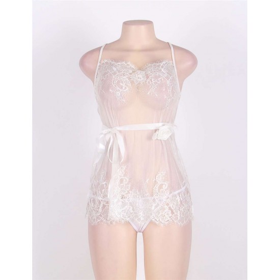 Ivory Lace Babydoll and G-String