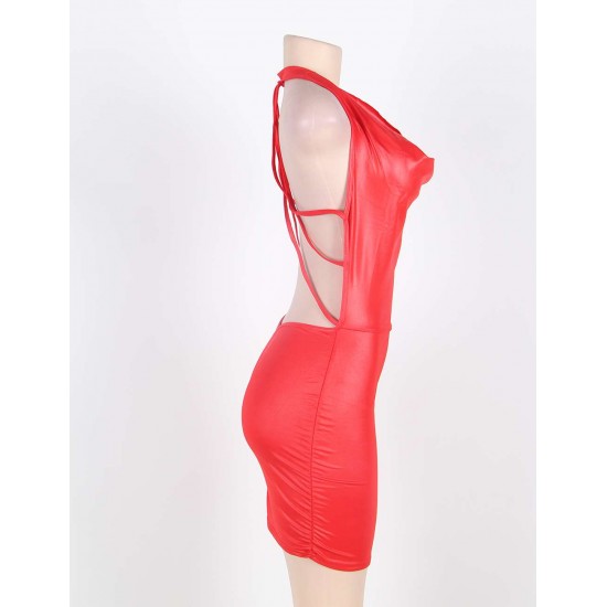 Strappy Back Halter Dress