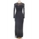 Black Lace Long Sleeve Evening Dress