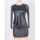 Mesh Inset Peplum Top and Skirt