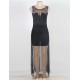 Black Sleeveless Short Dress with Floor Length Sheer Overlay