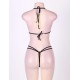 Plus Size Crotchless Black Lace Teddy