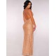 Slit Front Sequins Backless Dress