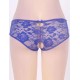 Blue Open Crotch Strappy Lace Thongs