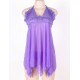 Purple Plus Size Halter Lace Top Babydoll