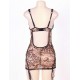 Plus Size Transparent Bra Leopard Print Babydoll