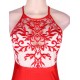 Trendy Red Embroidery Gorgeous Dress