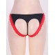 Plus Size Red Lace Black Open Panty