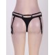 Black Double Straps Concise Garter Panty