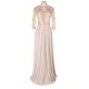 Plus Size Apricot Transparent Embroidery Gown