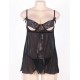 Black Plus Size Open Cup Babydoll