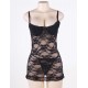 Black Plus Size Lace Mesh Lingerie With Round Back