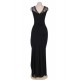 Plus Size Elegant Black Slit Side Ruched Dress