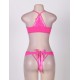 Pink Strappy Lace Bra and Panty Set