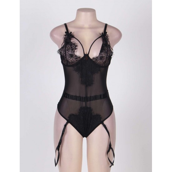 Eyelash Lace Teddy Lingerie