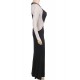 Floor Length Black Long Sleeve Silver Stud Evening Dress 