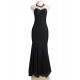 Black Transparent Gauze Evening Dress